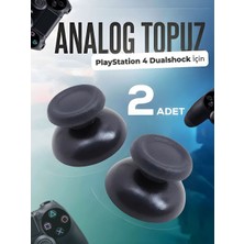 Pop Konsol Playstation 4 Dualshock Uyumlu Analog Topuz 2 Adet Başlık PS4 Kol Yedek Parça Siyah