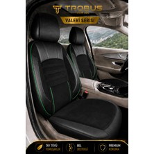 Trobus Hyundai Accent 1995-2006 Uyumlu Valeria Serisi Siyah Yeşil Bel Destekli Tay Tüyü Koltuk Kılıfı