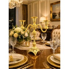 Raşha Collection 3'lü Gold Şamdanlık