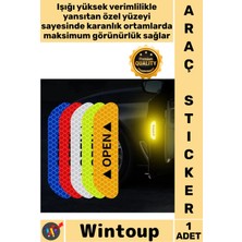 Wintoup #reflektör Emniyet Sağlayan Uyarıcı Open Yazılı Fosforlu Su Geçirmez Reflektif Araç Kapı Stickerı