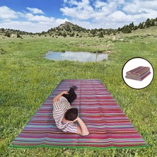 Büyük Boy Katlanır Hasır 270CMX180CM Piknik Bahçe Kamp Plaj Balkon Teras Veranda Mat Savan Kilim Halı Sergi