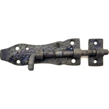 Magicool Antika Tarz Dekoratif Pirinç Dövme Kapı Sürgüsü - 7,5cm, Oksit