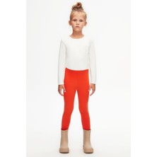 Lovetti Turuncu Kız Çocuk Yazlık Basic Tayt