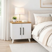 Enda Home Collection Lumen 2 Kapaklı Raflı Klasik Komodin
