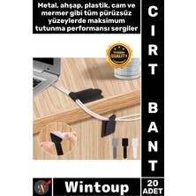 Wintoup #bant Güçlü Yapışkanlı Pratik Ofis Kablo Düzenleme 20 Adet Kendinden Yapışkanlı Cırt Cırtlı Bant