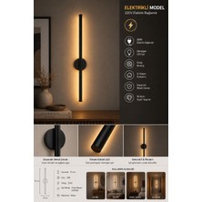 Volt Market Voltmarket Aura 70 cm LED Aplik Duvar Lambası Elektrikli Modern Siyah Dekoratif Iç Mekan Aydınlatma