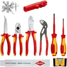 Knipex Knıpex KNI002090V01 Elektro Uzatma Seti 10 Parça – Izoleli Profesyonel Elektrikçi Alet Seti