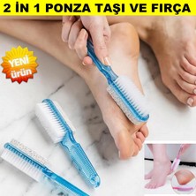 2'si 1 Arada Ayak Fırçası ve Ponza Taşı Ile Ayaklardaki Ölü Deriyi Temizleme Tırnak Fırçası, Ayak Ovma Fırçası Ayak Törpüsü