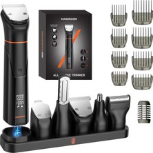 Maxgroom 6'sı 1 Arada Sakal Kesme Makinesi, Manyetik Kesme Üniteli Erkek 120 Dakika Pil Ömrü, Sakal Kesme Makinesi, Ipx6 Su Geçirmez Sakal Tıraş Makinesi, Temizlemesi Kolay, Type-C