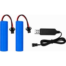Orion Mamshop 2 Adet Uzaktan Kumandalı Araba Pili 3.7 Volt 900 Mah 14500 Li-Ion 2 Pinli Siyah Soketli ve Yanında Şarj Kablosu
