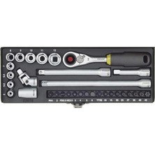 Proxxon Endüstriyel Proxxon 23078 Cırcırlı Kollu 32 Parçalı Lokma ve Bits Takımı 1/4''