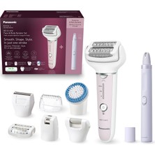 Panasonic ES-EYL9-P503 Kadınlar Için Kablosuz Islak/kuru Epilatör ve Kaş/yüz Epilatör Seti, Kısa Tüy Alma, 3 Hız, Ayak Bakımı ve Bikini Aparatları, Beyaz/açık Mor