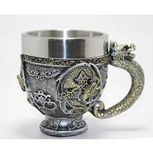 Zenvia 3D Ejderha Figürlü Kabartmalı Paslanmaz Çelik Kupa Bardak ALK4481