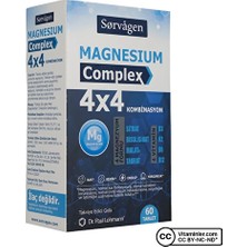 Sorvagen 4 x 4 Magnezyum Complex 60 Tablet Erkekler İçin Biyoyararlanımlı Vitamin Takviyesi