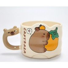 Zenvia Znv Capybara Figürlü Yayvan Formlu Porselen Kupa Bardak ALK5044 ZNV2029