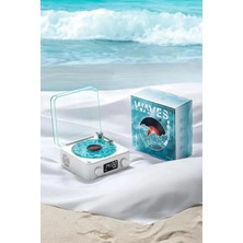 Zenvia Znv Waves Nostalji Plak Görünümlü Bluetooth Hoparlör 3D Ses Dalgası Retro Müzik Plak Mavi Znv