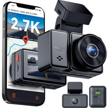Vantrue E2 2.7k+2.7k Araç Kamerası Araç Ön Arka 5ghz Wifi 9mb/s Gps,uzaktan Sesli Komutlar Araç Kamerası Çift 1944P/1440P Wdr Gece Görüş Park Modu Araç Kamerası, 2,45'' 320° G Sensör, Maks. 512 GB
