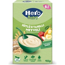 Hero Baby Sütlü 8 Tahıllı Meyveli Kaşık Mama 400GR 6 Aydan İtibaren Güvenle Kullanılabilir