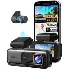 Botslab Araç Kamerası Araç Ön Arka, Wifi Özellikli 4K Araç Kamerası Gps, Adas'lı Çift Araç Kamerası, Gece Görüşü, 170° Geniş Açı, 2,45" Ips, 7/24 Park Izleme, Döngü Kayıt (Mikro Sd Kart Dahil Değil)
