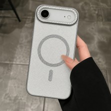 Edelfu iPhone 17 Air Uyumlu - Simli Magsafeli Kamera Çevresi Taşlı Yanları Silikon Kılıf