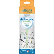 Dr Brown's Db 91010 270 ml Pp Geniş Ağız Anti-Kolik Options+, Dinozor Desenli, Tekli Pak (5 Adet)