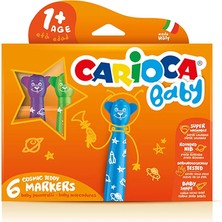 Carioca Teddy Jumbo Bebek Yıkanabilir Keçeli Boya Kalemi 6lı (5 Adet) Eğlenceli ve Güvenli Tasarım