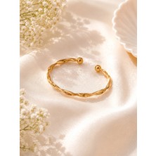 Kumru Studio Twist Gold Açık Uçlu Bileklik