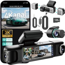 Botslab Araba Kamerası Park Izleme Özellikli 4 Kanal, Gps'li 360° Araç Kamerası, 5,8 Ghz Wifi, 3,18" IPS Ekran, Süper Gece Görüşü, Wdr, G-Sensor, Döngü Kaydı, 128 GB Sd Kart Dahil