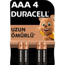 Duracell Alkalin AAA İnce Kalem Pil 4 Adet 9 V Uzun Ömürlü Yüksek Performanslı Enerji