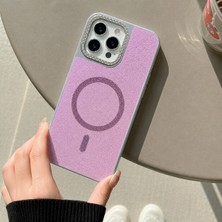 Edelfu iPhone 16 Pro Uyumlu - Simli Magsafeli Kamera Çevresi Taşlı Yanları Silikon Kılıf