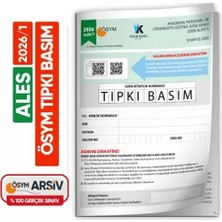 Ales 2026/1 Ösym Tıpkı Basım Çıkmış Soru Deneme Kitapçığı Türkiye Geneli Video/PDF Çözümlü