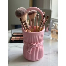 Lunera Accessories Boho Düğüm Nervürlü Makyaj Fırçası Organizeri | Dekoratif Makyaj Düzenleyici