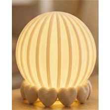 Lunera Accessories Kalp Tabanlı Nervürlü Küre Mumluk – 3D Baskı Dekoratif Tealight Mum Tutucu