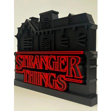 Lunera Accessories Stranger Things Logo Dekorasyon – 3D Baskı Masaüstü Retro Dizi Dekoru