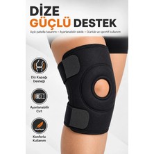 TKÇ Tkcls- Spor ve Günlük Kullanım Için Açık Patella Destekli Ayarlanabilir Cırtlı Dizlik