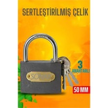 TKÇ Tkcls- Çelik Asma Kilit 50 mm 3 Anahtarlı Sonax Design 721039
