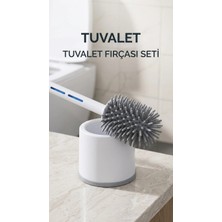 TKÇ Silikon Deterjan Hazneli Esnek Tuvalet Fırçası Banyo Temizlik Ürünü