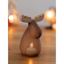 Lunera Accessories 3D Geyik Mumluk | Modern Yılbaşı & Kış Konsept Dekoratif Mumluk