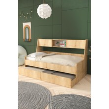 Setay Yavrulu Karyola, Viyole Kapaklı, Kitaplıklı Yavrulu Karyola - 90X200