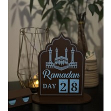 Lunera Accessories Ramazan Takvimi Masaüstü – Günlük Değiştirilebilir Kahverengi Beyaz 3D Dekor
