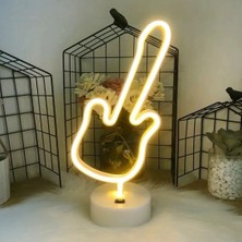 Magicool Neon Gitar Masa Lambası Pil+Usb