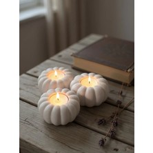 Lunera Accessories 3’lü Balkabağı Mumluk Seti | 3D Baskı El Yapımı Dekoratif Mumluk | Sonbahar ve Yılbaşı Dekoru