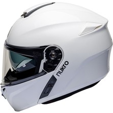 Nukrotech Nukro 938-SV Beyaz Çeneaçılır Motosiklet Kaskı