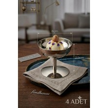 Yeni Nesil 4lü Takım Paslanmaz Çelik Sunumluk Çerez Dondurma Kasesi Ev , Cafe , Restaurant , Otel 80X75MM