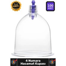 Wintoup #hacamat Profesyonel Hijyenik Pürüzsüz Kenar Vakumlu Steril Kalite 4 Numara Hacamat Kupası 100 Adet