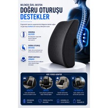 Anva Med Visko Araç Ortopedik Bel Minderi – Oto Koltuk Bel Destek Yastığı, Sırt Dayama Minderi, Ergonomik Sürüş Konforu