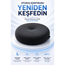 Anva Med Ortopedik Oturma Simidi Yuvarlak Koltuk Minderi Kuyruk Sokumu Destekli Oturma Yastığı