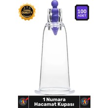 Wintoup #hacamat Profesyonel Hijyenik Pürüzsüz Kenar Vakumlu Steril Kalite 1 Numara Hacamat Kupası 100 Adet