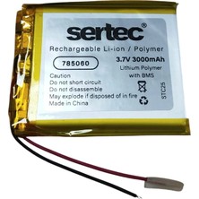 Hace Bazaar Sertec 785060 3.7V 3000MAH Li-Polymer Pil (DEVRELI/1.5A)