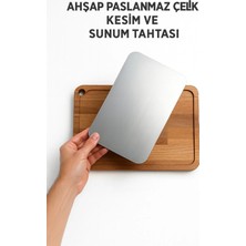 Yenilig Ahşap Paslanmaz Çelik Kesim ve Sunum Tahtası – Dayanıklı ve Şık Tasarım Çok Renkli